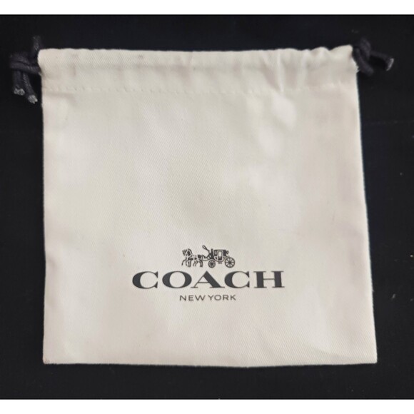 VTG Coach Cream/Gold C Logo Enamel Snap Clasp Bangle Bracelet Logo Charm Dustbag - Picture 7 of 10